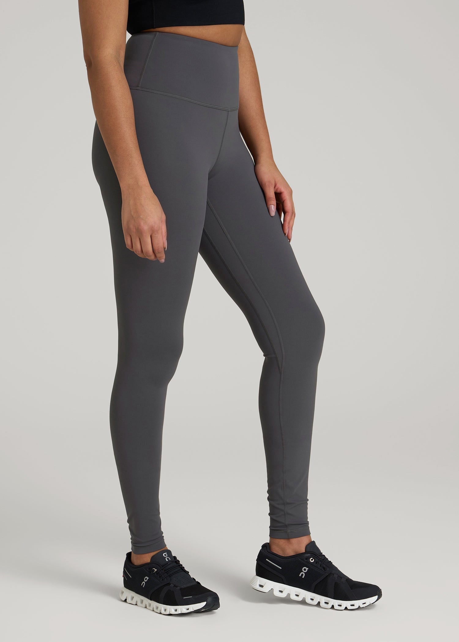 American Tall Men|Women Balance High-Rise Leggings for Tall Women in Iron Grey