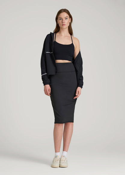 American Tall Men|Women Balance Slim Fit High Rise Skirt for Tall Women in Black