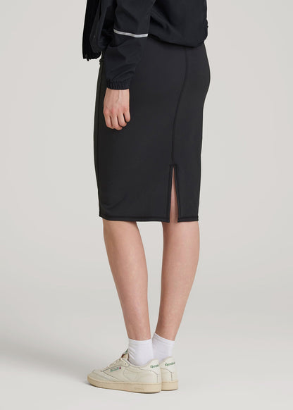 American Tall Men|Women Balance Slim Fit High Rise Skirt for Tall Women in Black