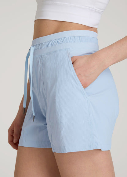 American Tall Men|Women High Rise After Practice Short for Tall Women in Ice Blue