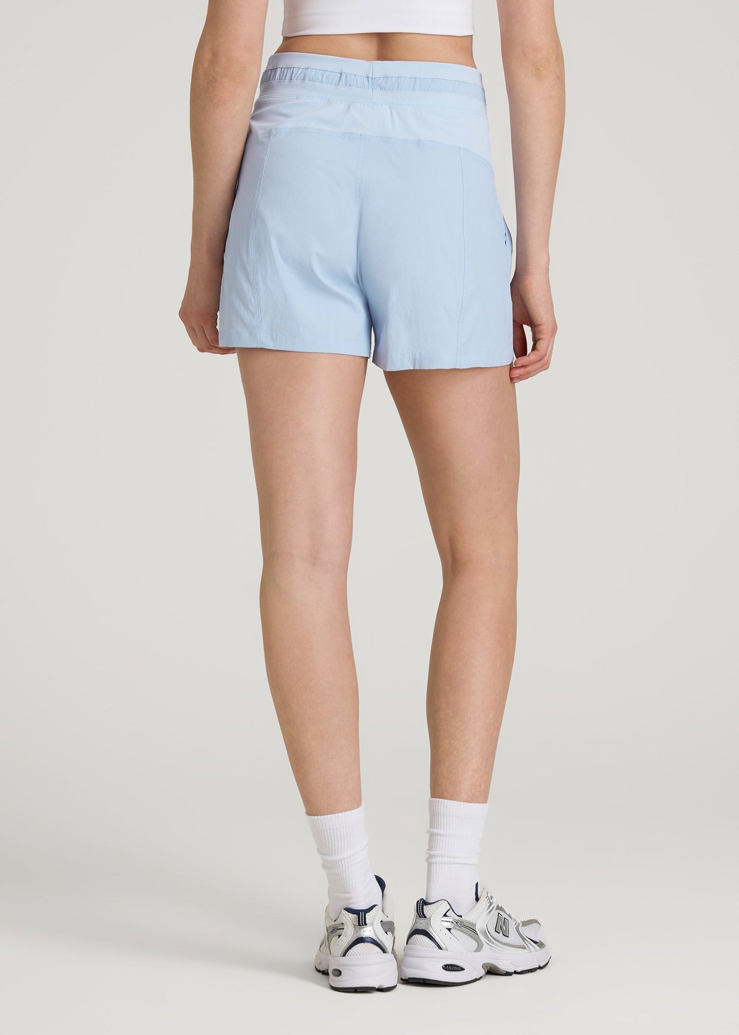 American Tall Men|Women High Rise After Practice Short for Tall Women in Ice Blue