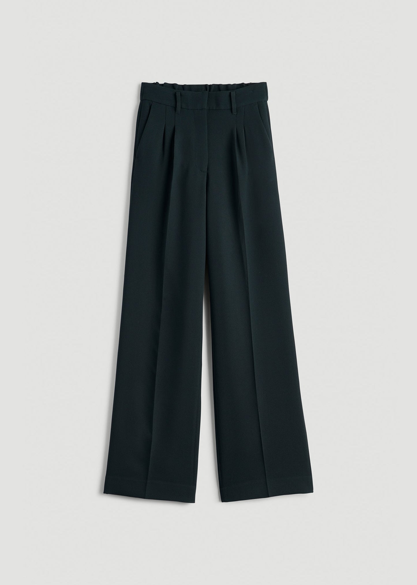 American Tall Men|Women Wide Leg Pleated Dress Pants 2.0 for Tall Women in Midnight Green