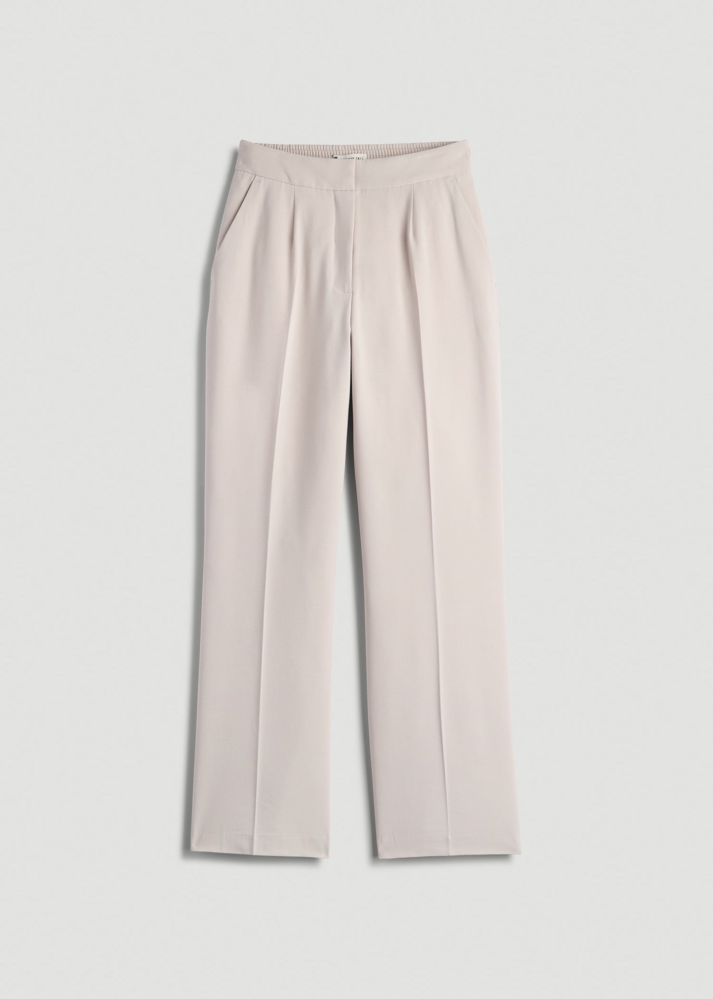 American Tall Men|Women Flat Front Wide Leg Dress Pants for Tall Women in Drywall Tan