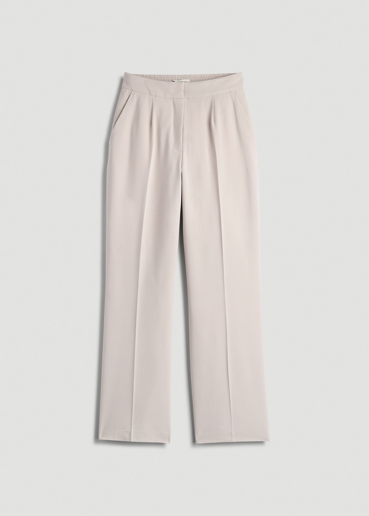 American Tall Men|Women Flat Front Wide Leg Dress Pants for Tall Women in Drywall Tan