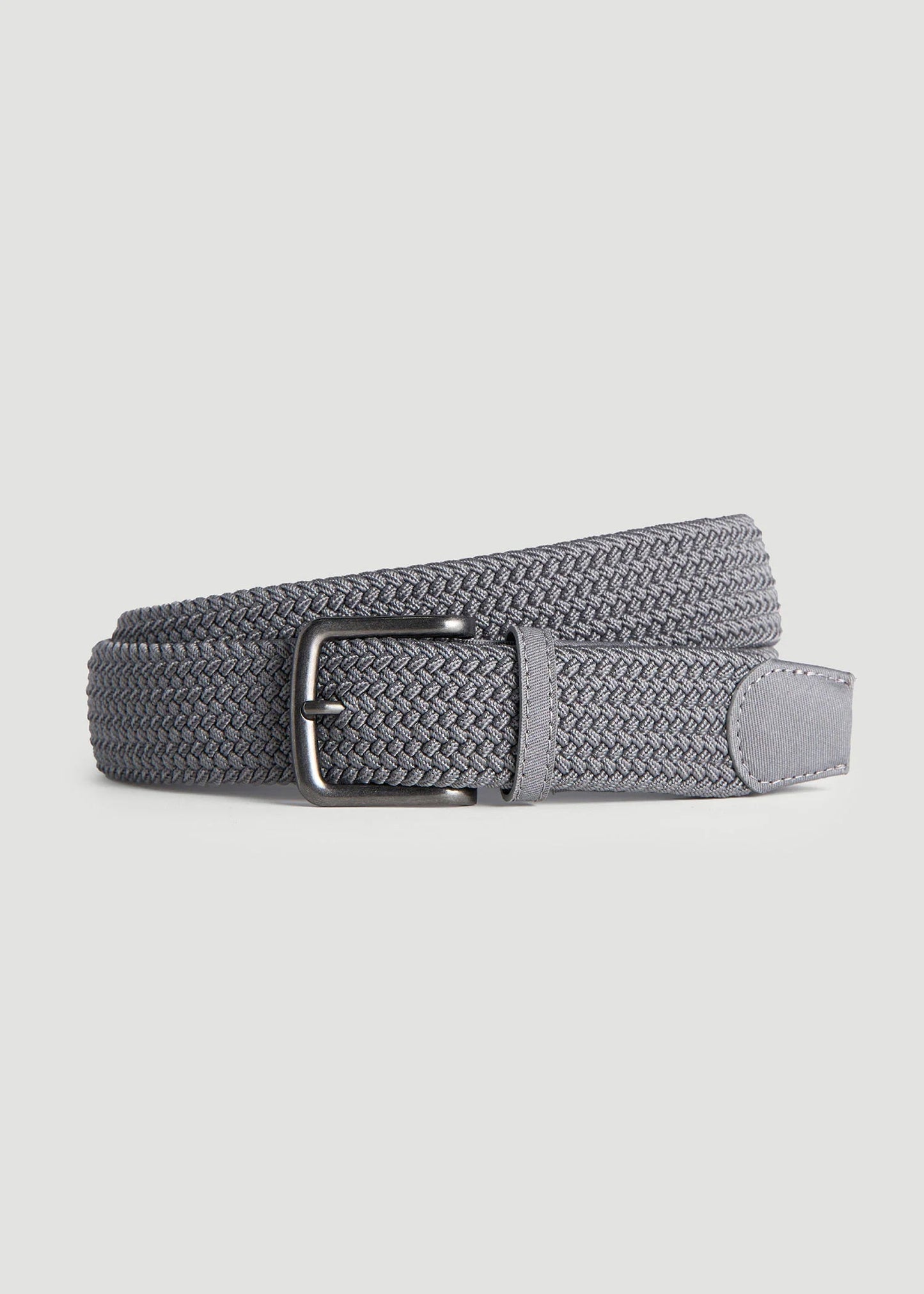 American Tall Men Stretch Woven Belt in Silvermist