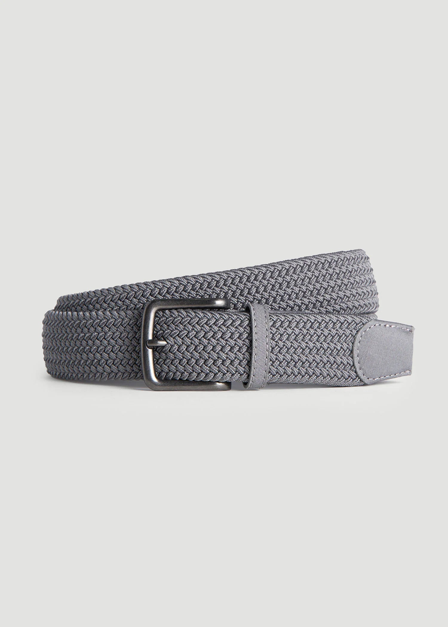 American Tall Men Stretch Woven Belt in Silvermist