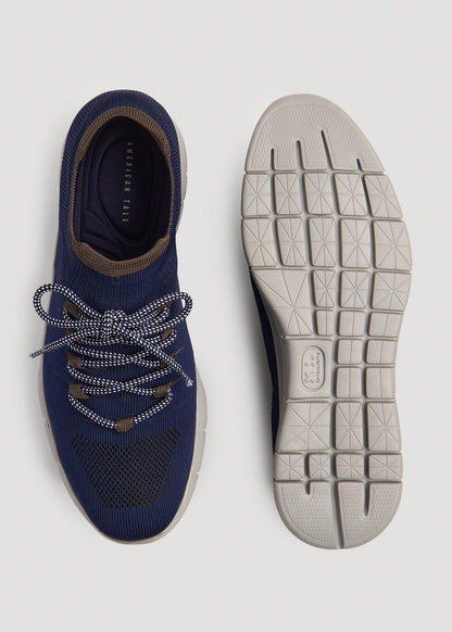 American Tall Men Knit Running Shoes for Tall Men in Navy