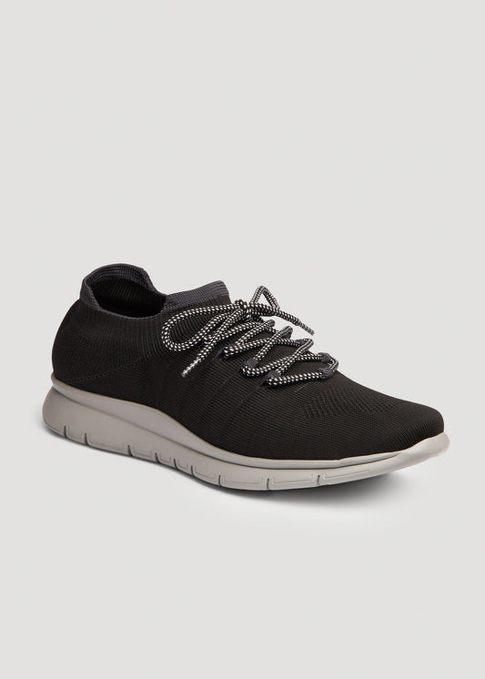 American Tall Men Knit Running Shoes for Tall Men in Black