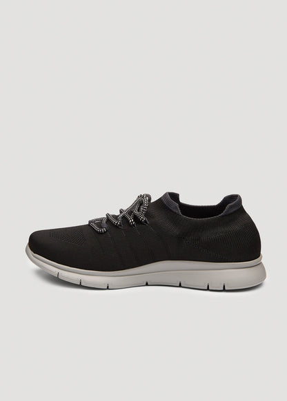 American Tall Men Knit Running Shoes for Tall Men in Black