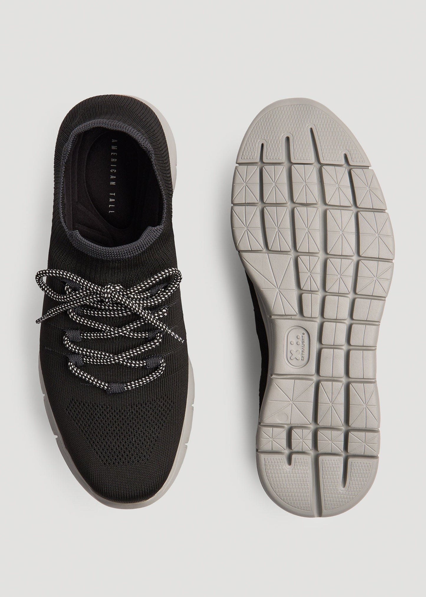 American Tall Men Knit Running Shoes for Tall Men in Black