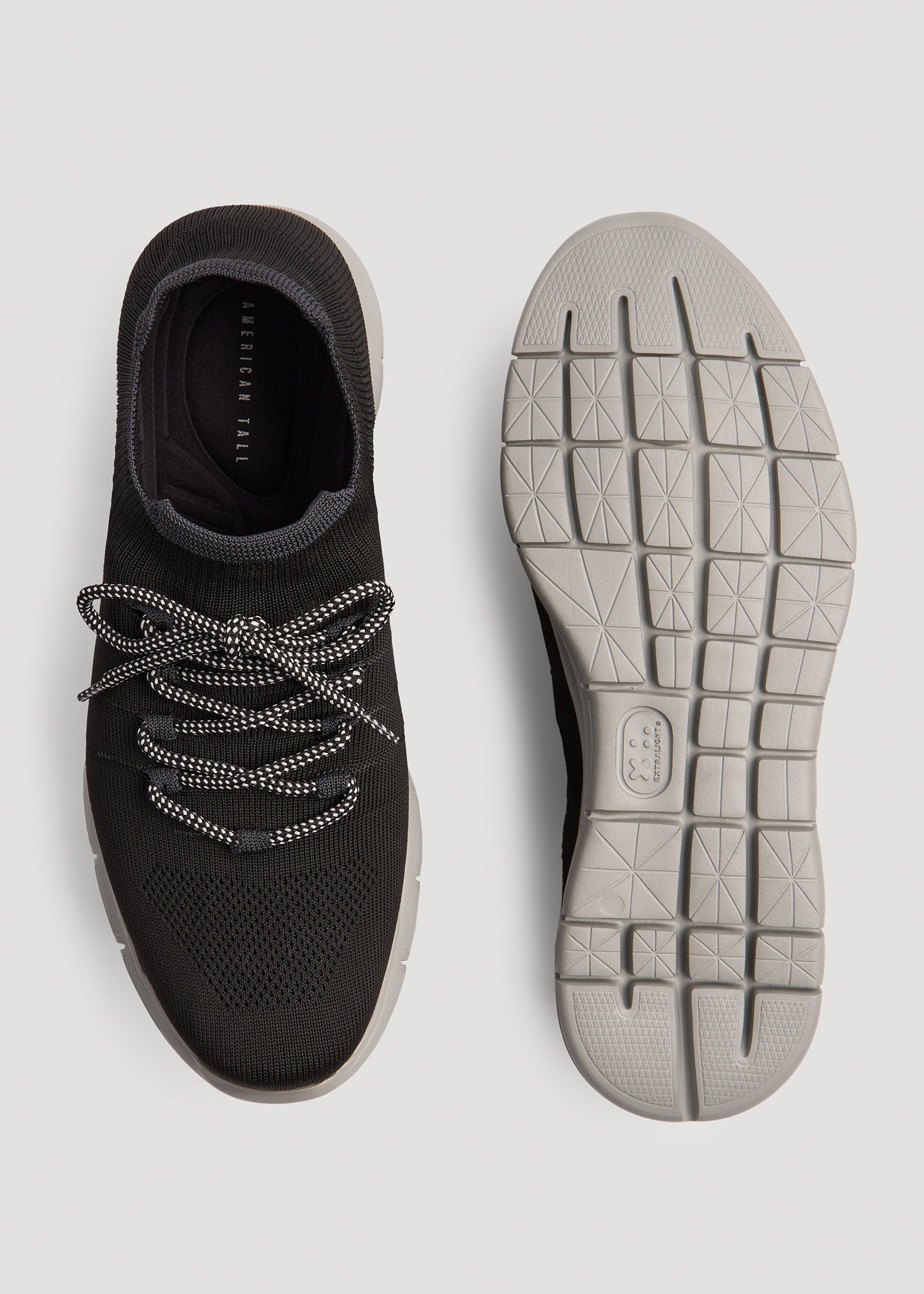 American Tall Men Knit Running Shoes for Tall Men in Black