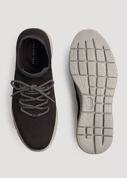 American Tall Men Knit Running Shoes for Tall Men in Black