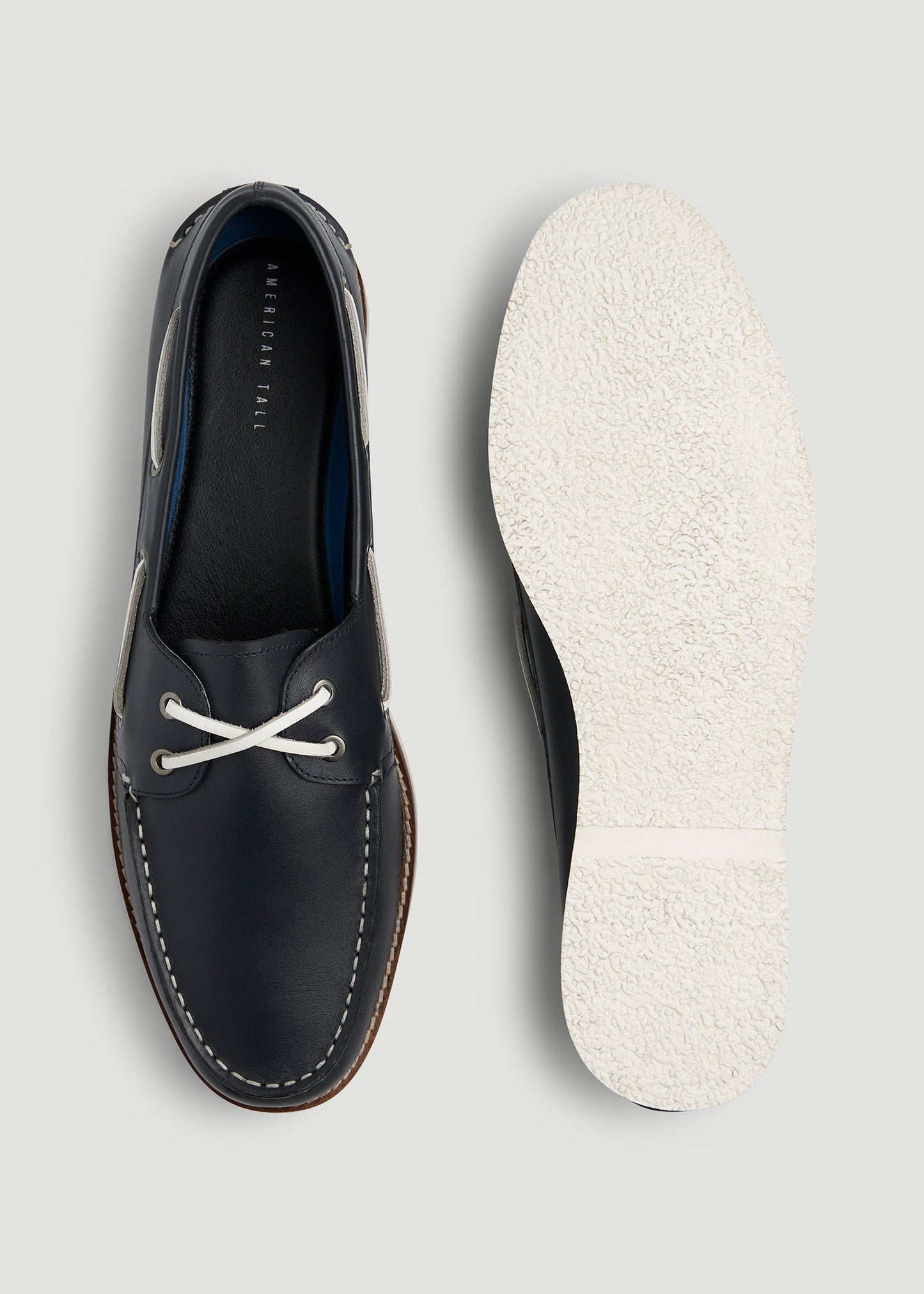 American Tall Men Boat Shoe for Tall Men in Navy
