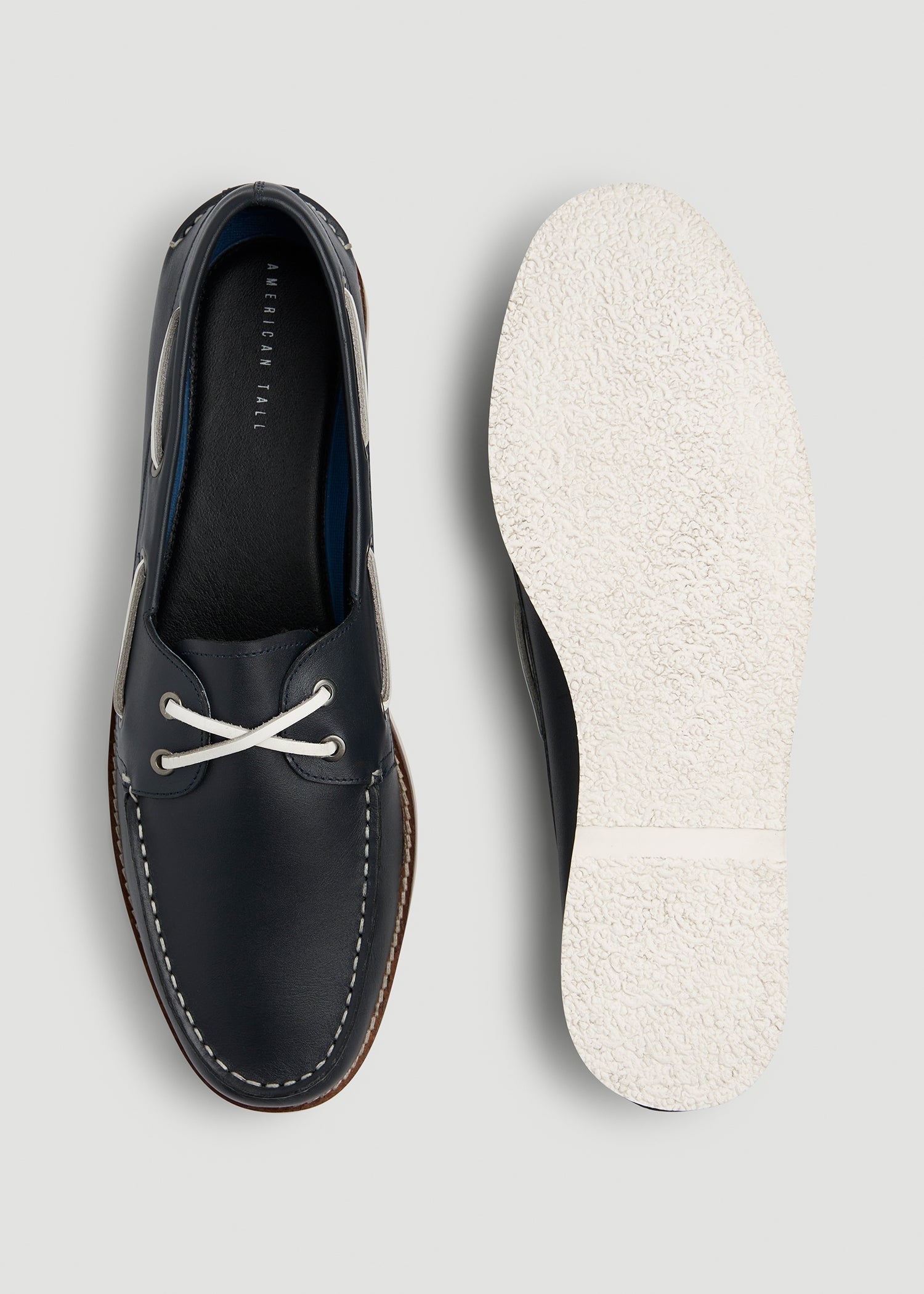 American Tall Men Boat Shoe for Tall Men in Navy