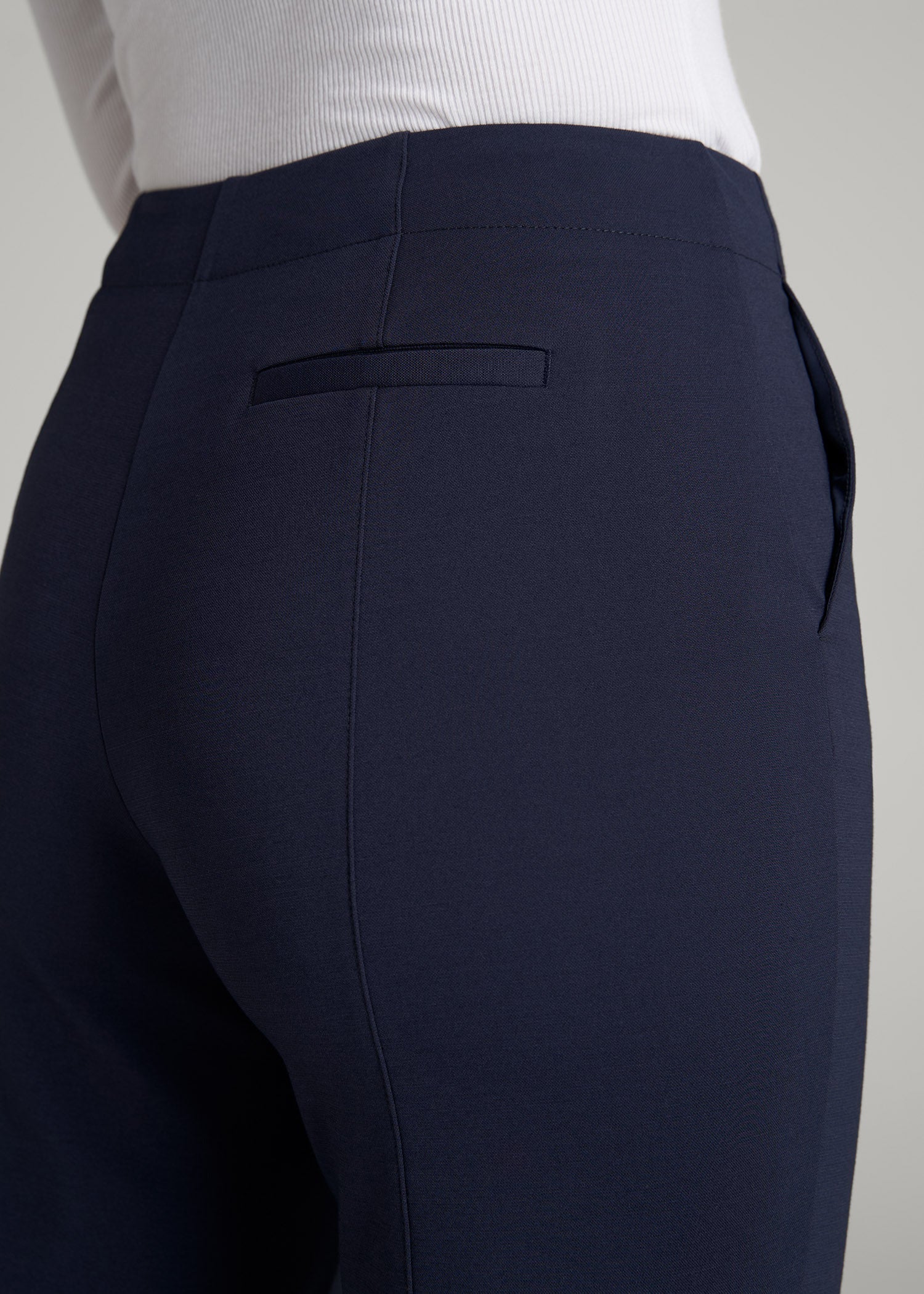 American Tall Women Freedom Flex Slim Straight Leg Dress Pants for Tall Women in Navy