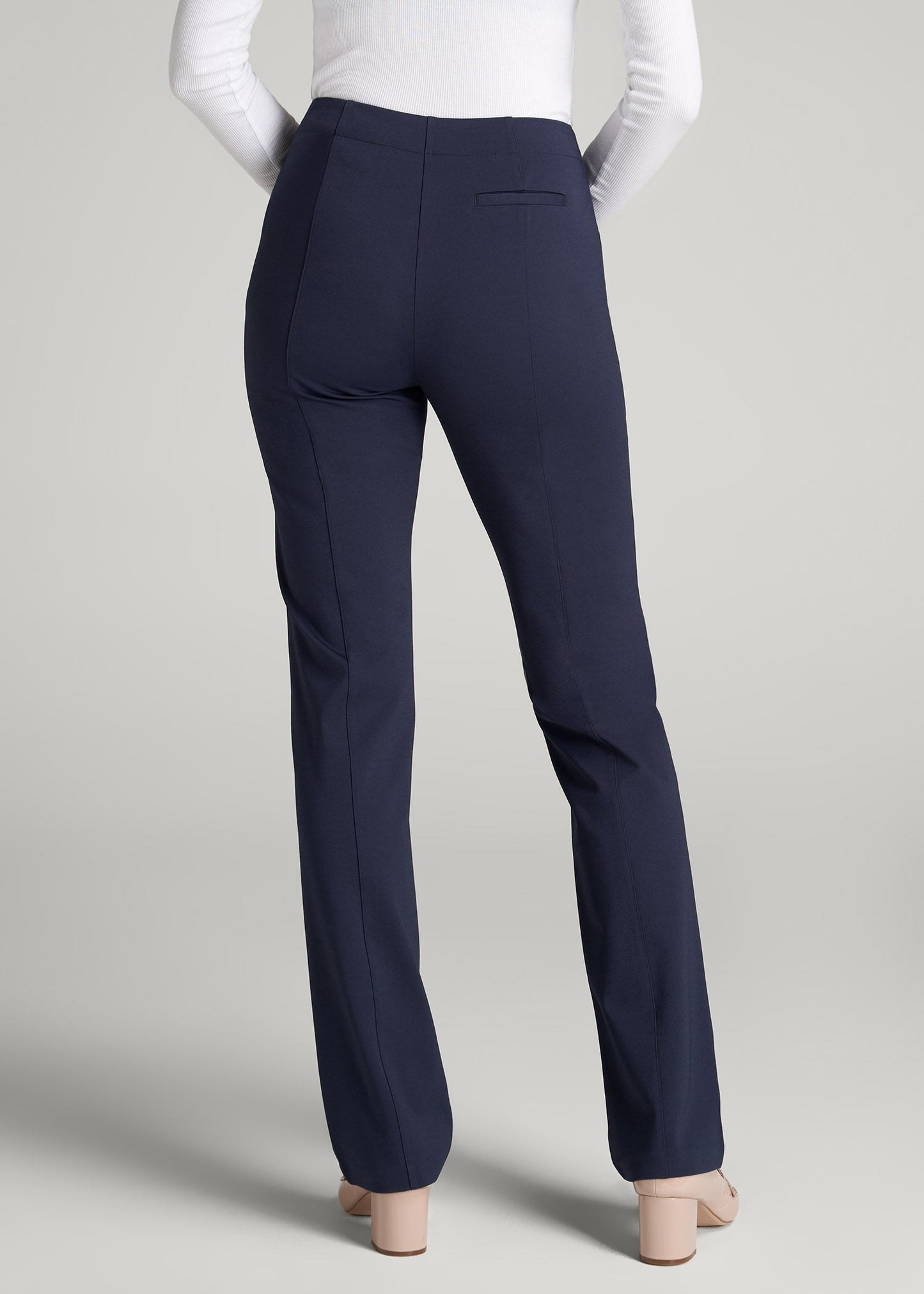 American Tall Women Freedom Flex Slim Straight Leg Dress Pants for Tall Women in Navy
