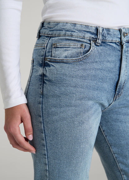 American Tall Women Harper High-Rise Straight Stretch Jeans for Tall Women in Perfect Blue