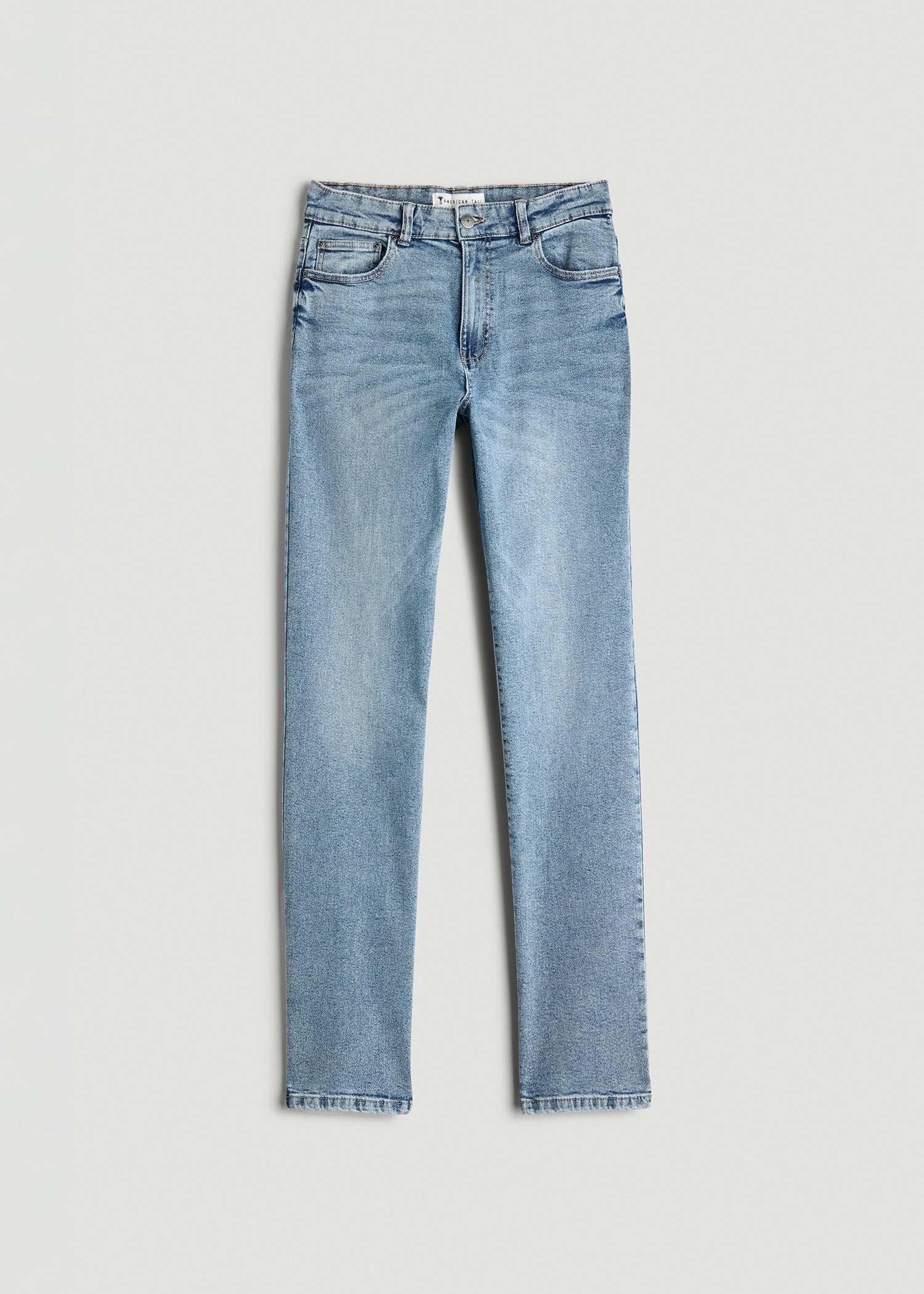 American Tall Women Harper High-Rise Straight Stretch Jeans for Tall Women in Perfect Blue