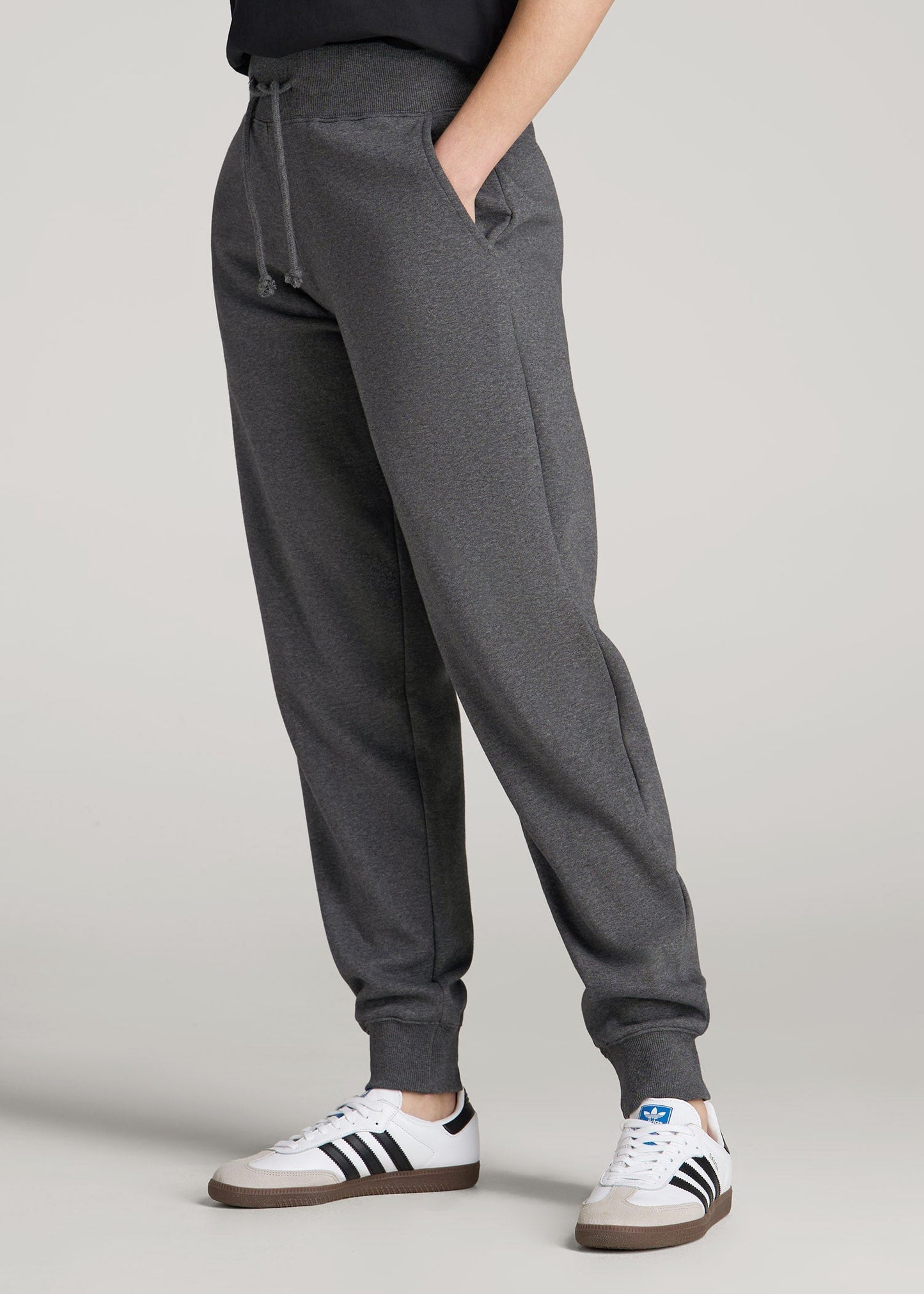 American Tall Women A.T. Basics Athletic Joggers for Tall Women in Charcoal Mix