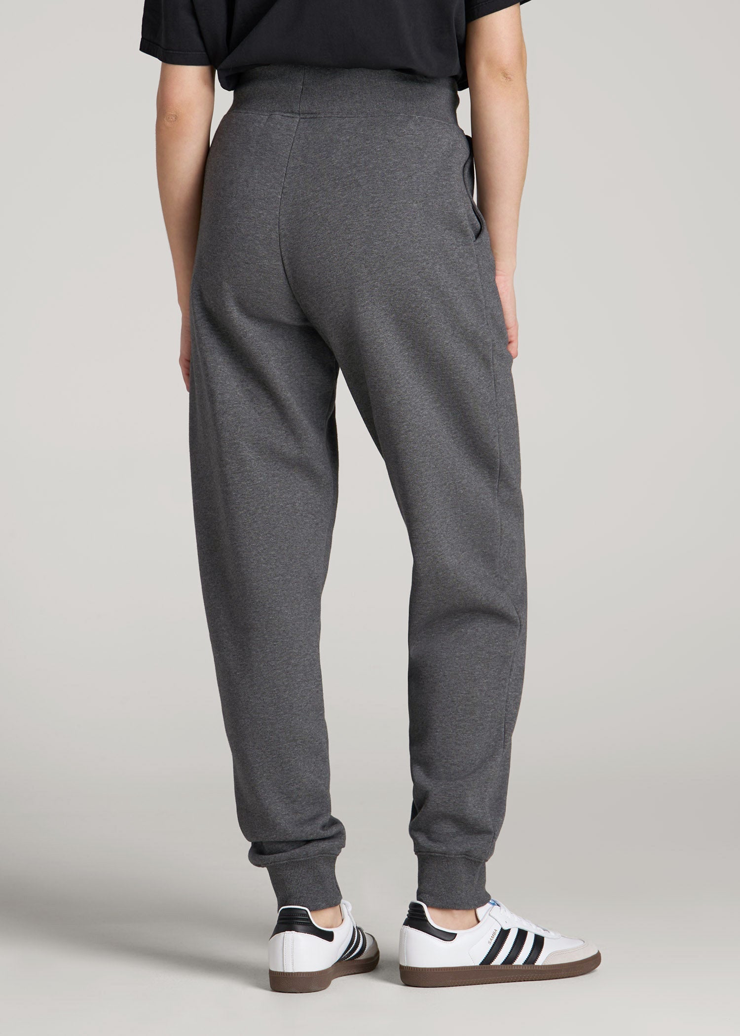 American Tall Women A.T. Basics Athletic Joggers for Tall Women in Charcoal Mix