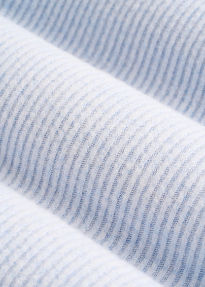 American Tall Women Ribbed Henley Lounge Top for Tall Women in Bluebird Mix