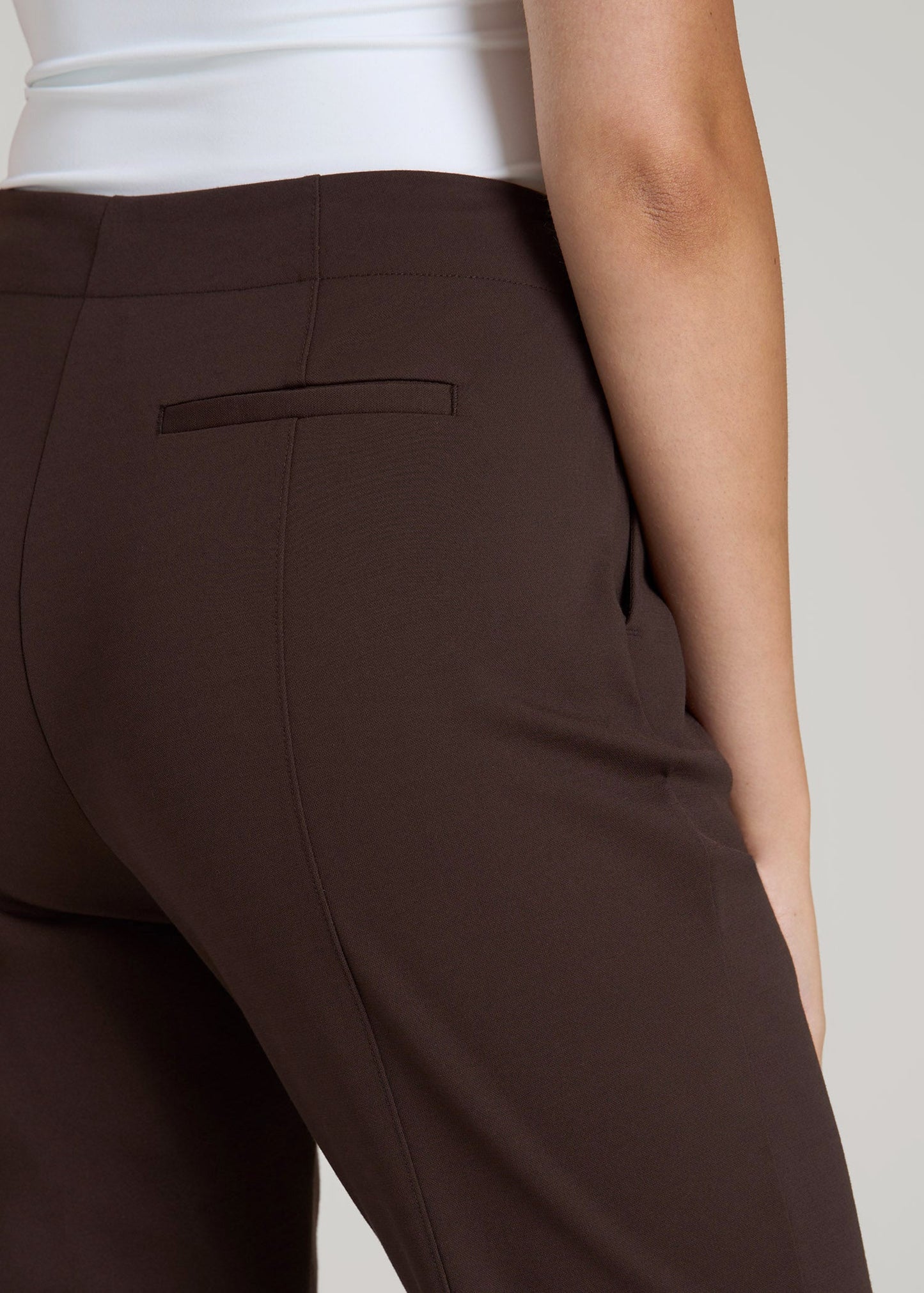 American Tall Women Freedom Flex Slim Straight Leg Dress Pants for Tall Women in Espresso