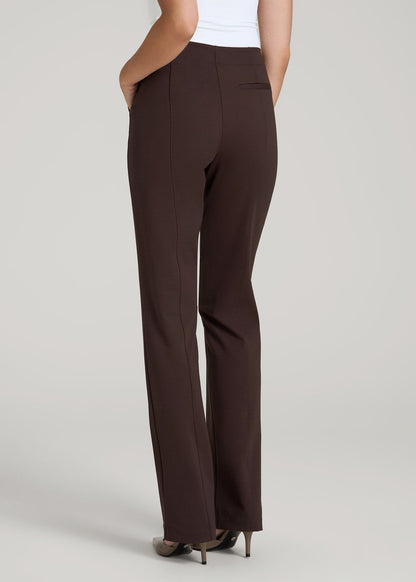 American Tall Women Freedom Flex Slim Straight Leg Dress Pants for Tall Women in Espresso