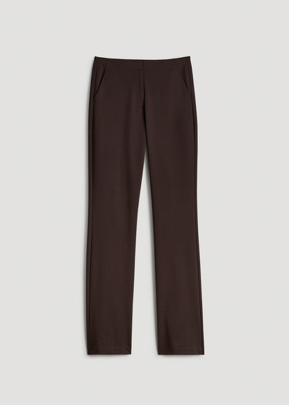 American Tall Women Freedom Flex Slim Straight Leg Dress Pants for Tall Women in Espresso