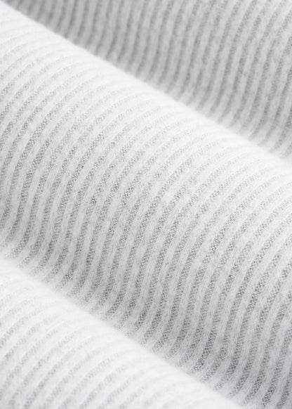 American Tall Women Ribbed Henley Lounge Top for Tall Women in Fog Grey Mix