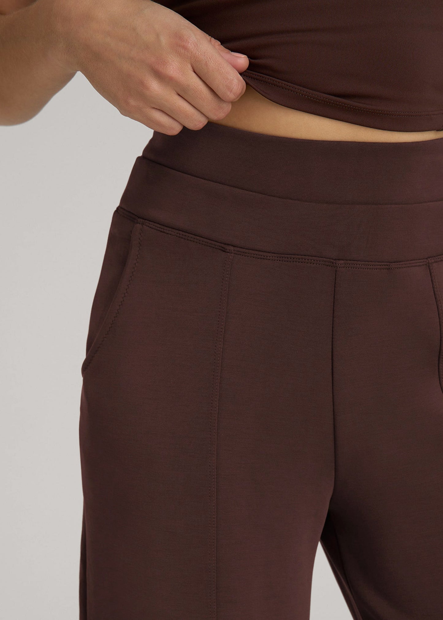 American Tall Women Soft Motion Wide Leg Ultra High Rise Pant for Tall Women in Espresso