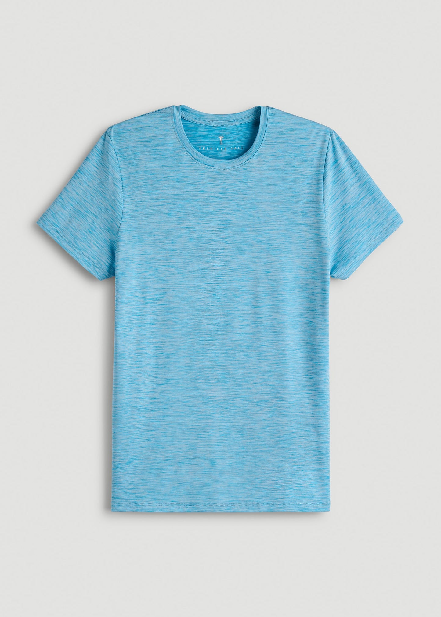 American Tall Women Short Sleeve Crewneck Tee for Tall Women in Spring Blue Mix