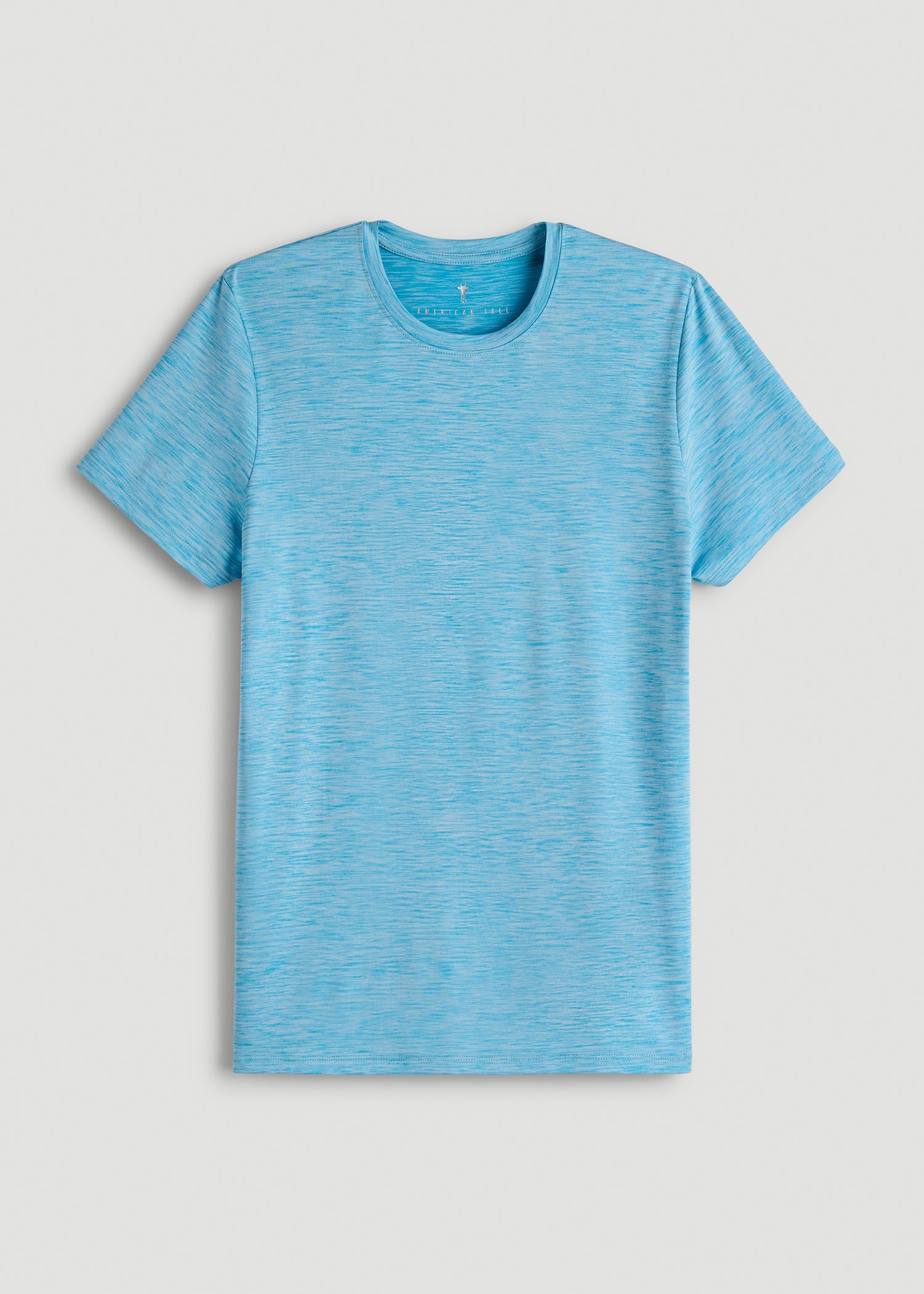 American Tall Women Short Sleeve Crewneck Tee for Tall Women in Spring Blue Mix