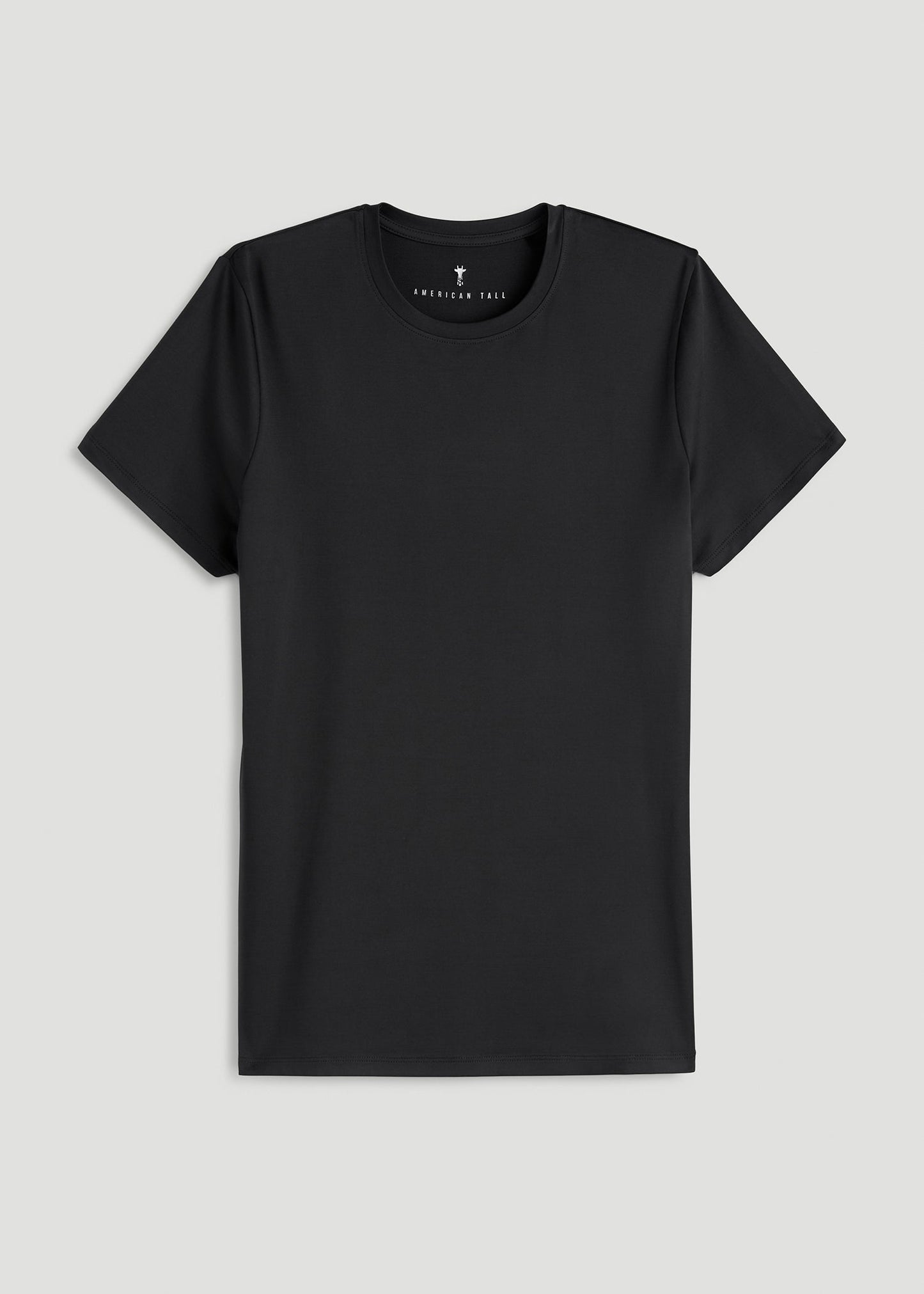 American Tall Women Short Sleeve Crewneck Tee for Tall Women in Black