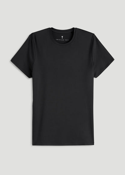 American Tall Women Short Sleeve Crewneck Tee for Tall Women in Black