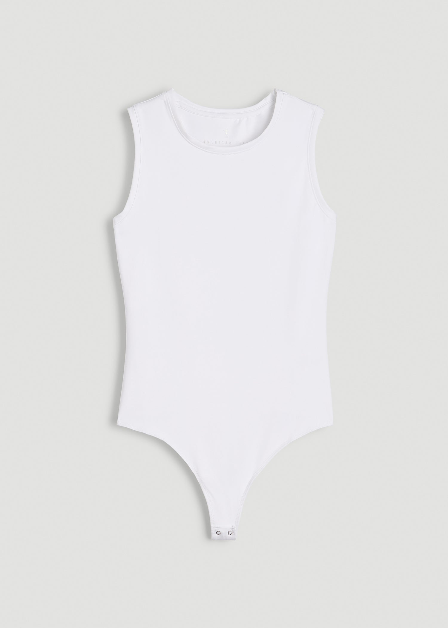 American Tall Women Sleeveless Crewneck Bodysuit for Tall Women in Bright White