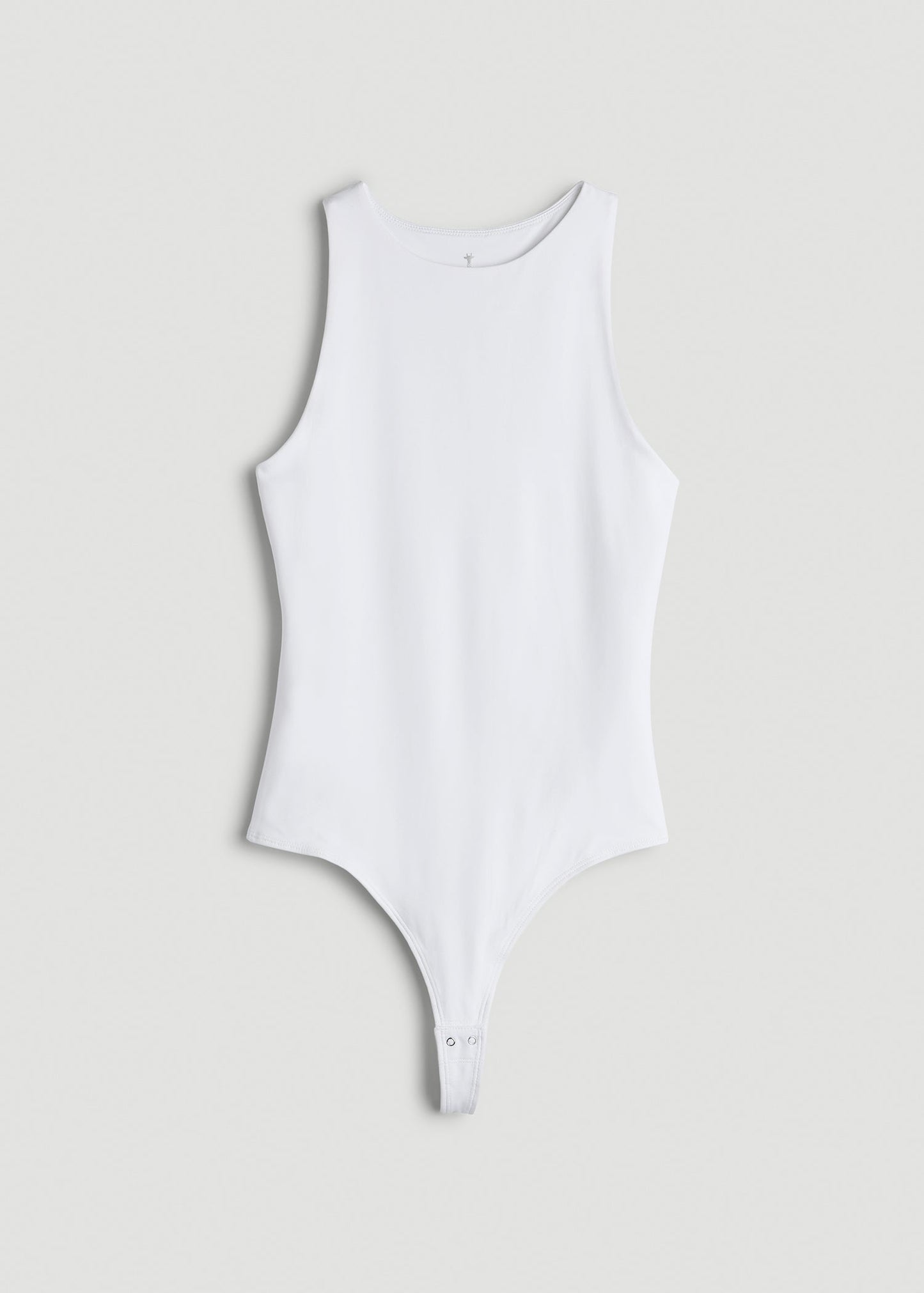 American Tall Women High Crewneck Sleeveless Bodysuit for Tall Women in Bright White
