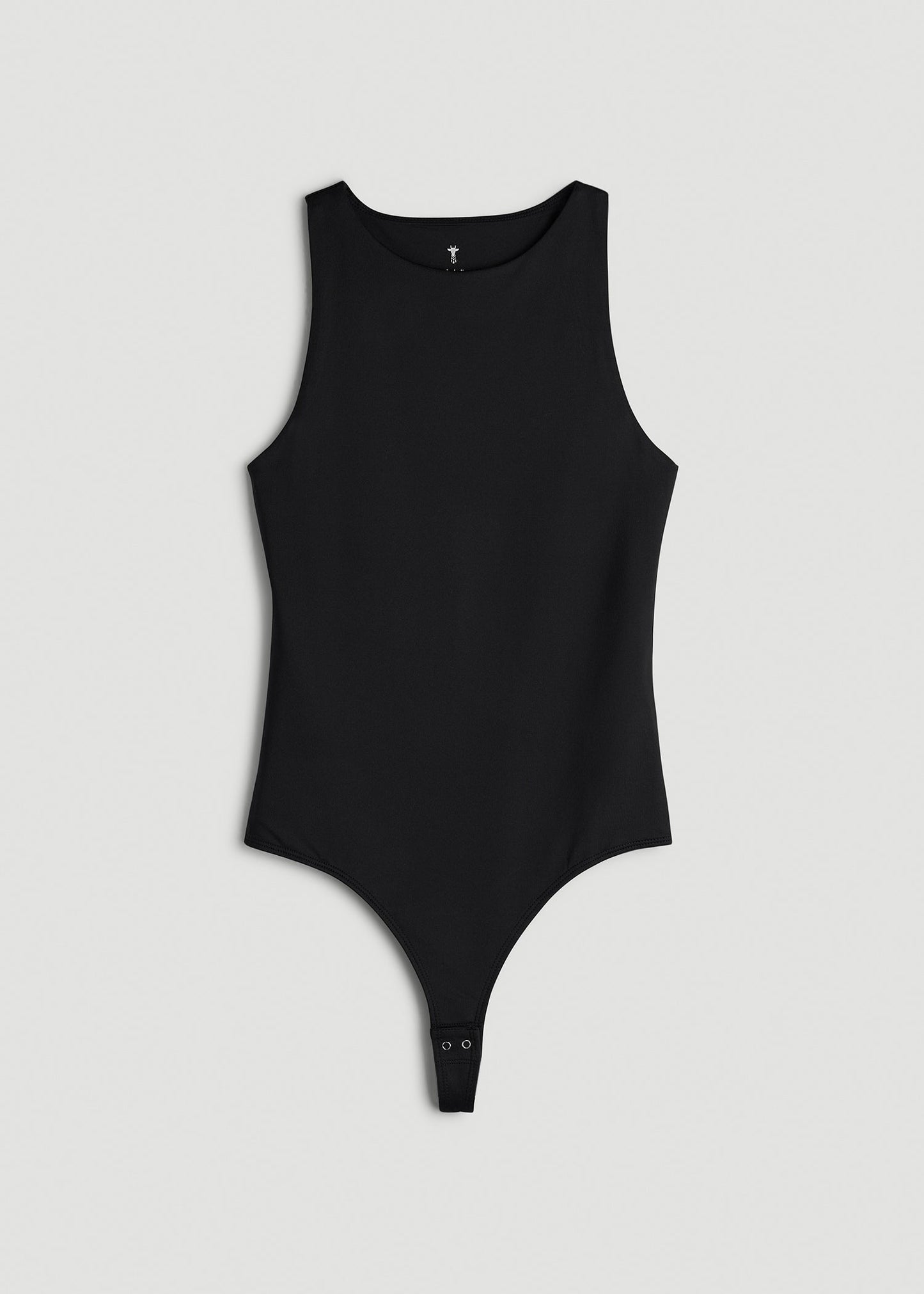 American Tall Women High Crewneck Sleeveless Bodysuit for Tall Women in Black