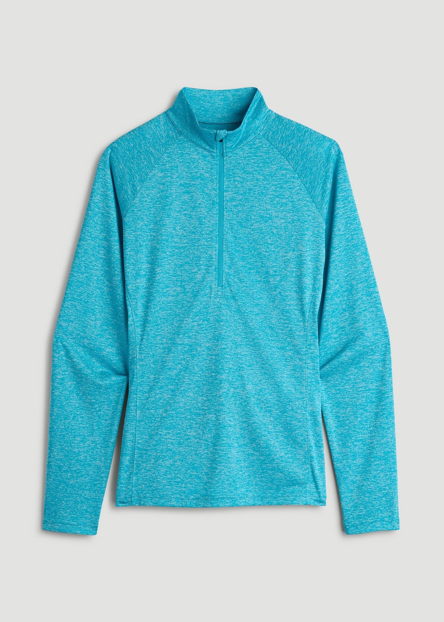 American Tall Women|Men Long Sleeve Active Half-Zip Pullover Jacket for Tall Women in Scuba Blue Mix