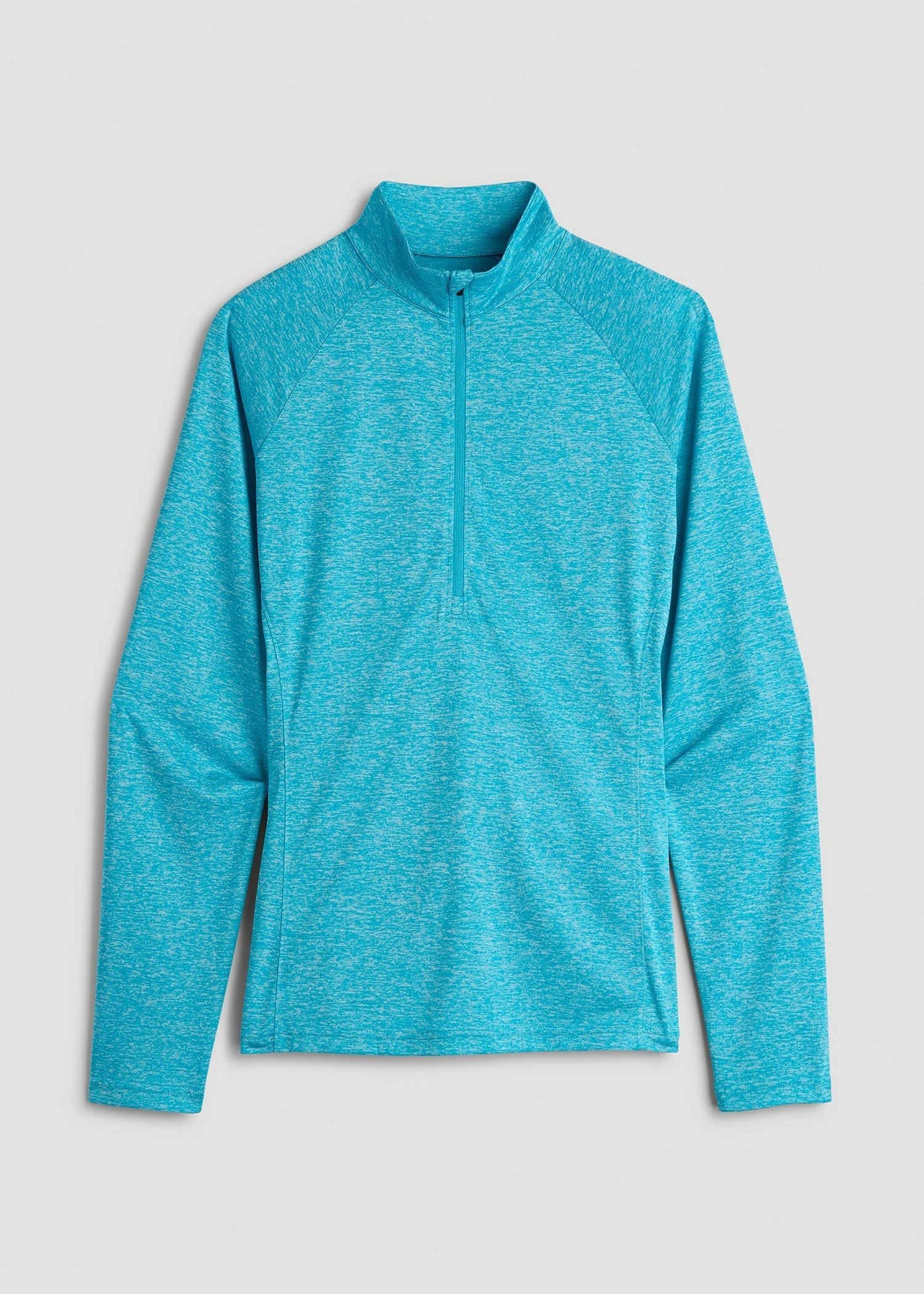 American Tall Women|Men Long Sleeve Active Half-Zip Pullover Jacket for Tall Women in Scuba Blue Mix