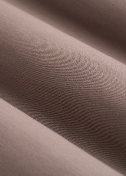 American Tall Women|Men Boatneck Long Sleeve Exposed Seam Top for Tall Women in Dark Sand