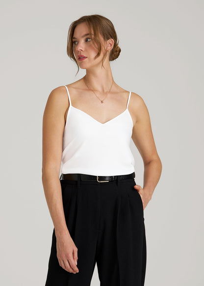 American Tall Women Satin Cami for Tall Women in White