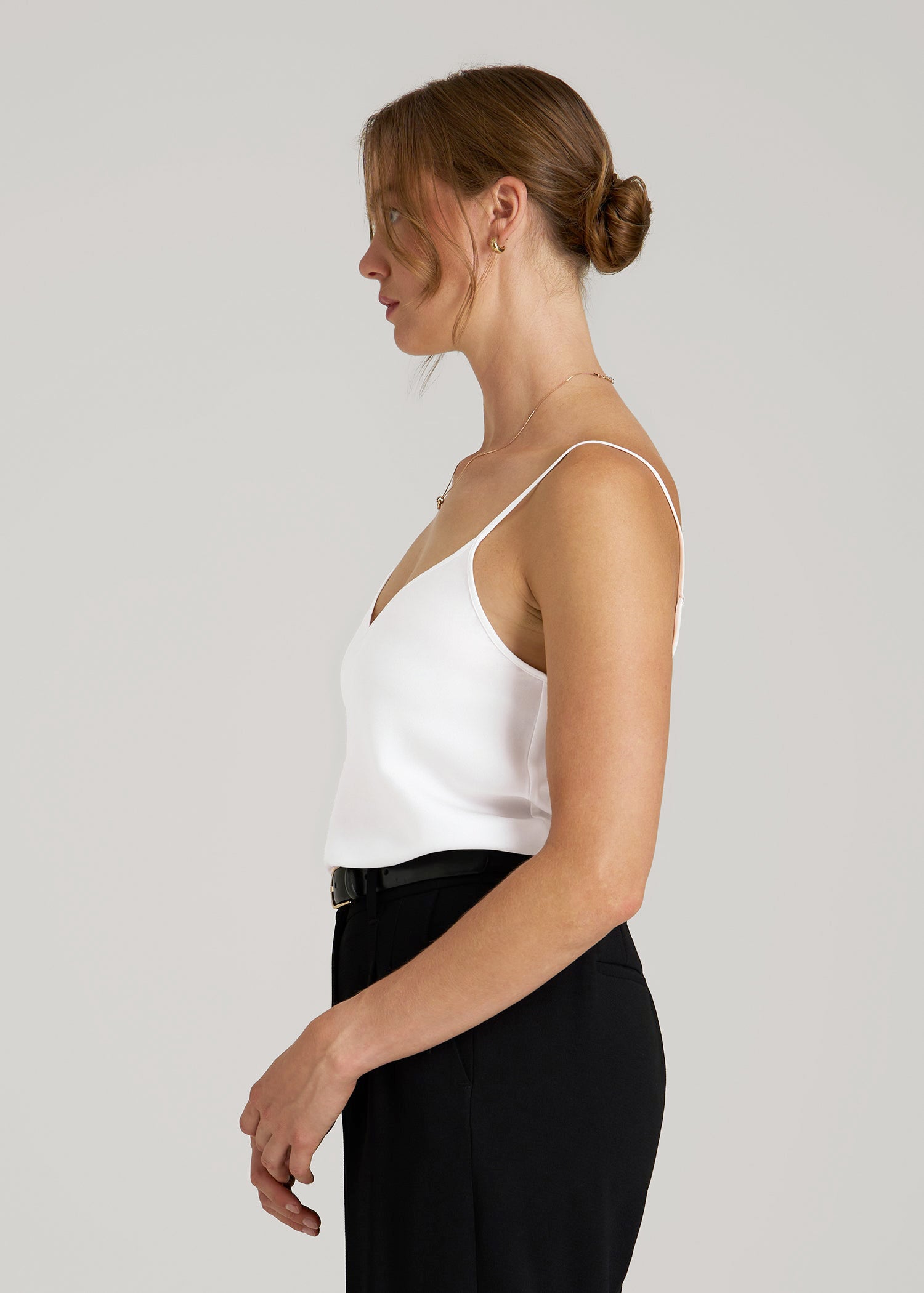 American Tall Women Satin Cami for Tall Women in White