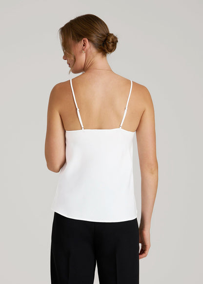 American Tall Women Satin Cami for Tall Women in White