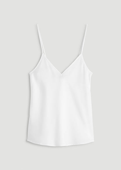 American Tall Women Satin Cami for Tall Women in White