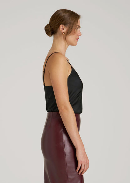 American Tall Women Satin Cami for Tall Women in Black