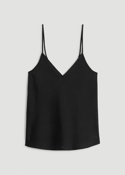 American Tall Women Satin Cami for Tall Women in Black
