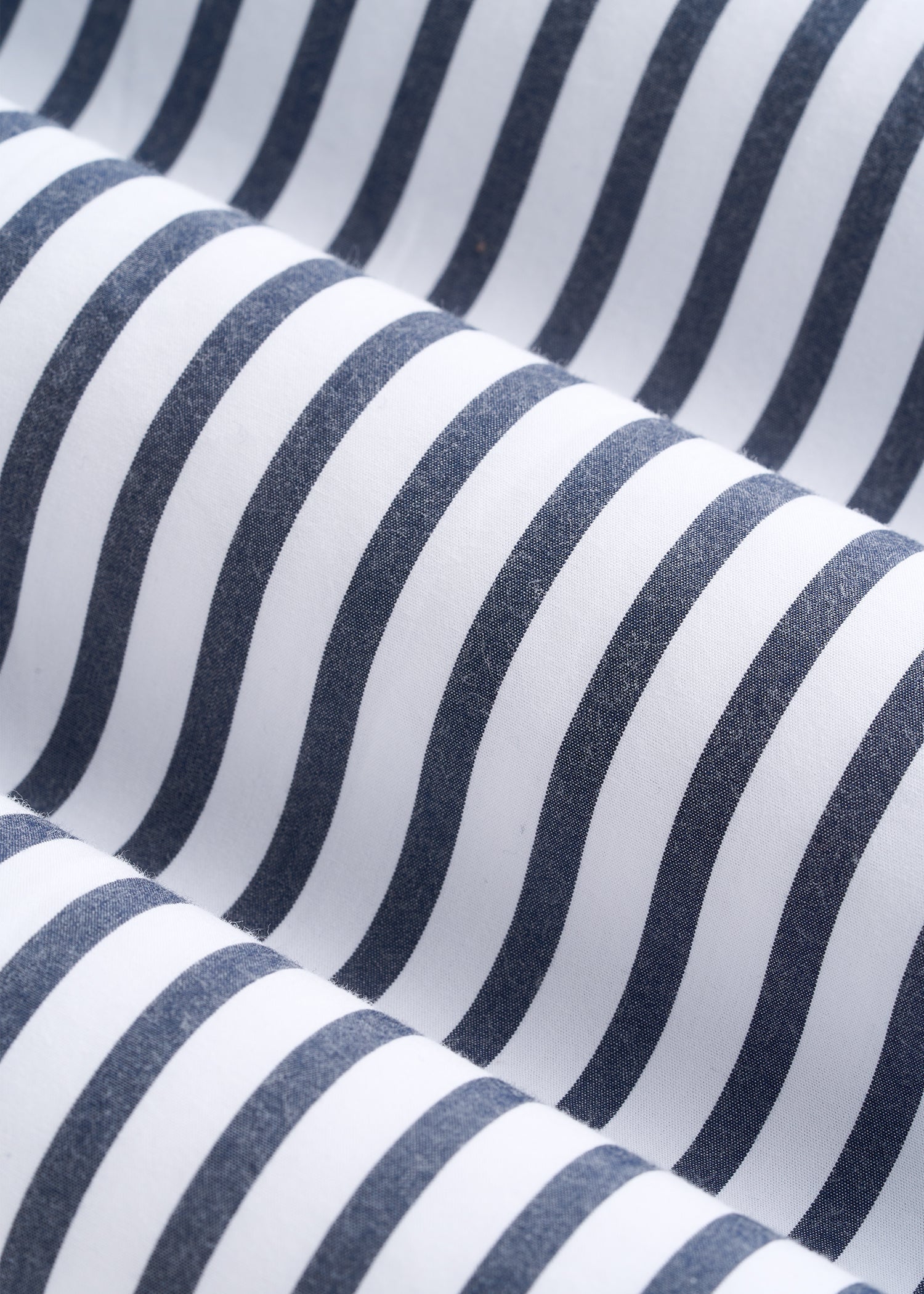 American Tall Women Oversized Poplin Button Shirt for Tall Women in White and Navy Stripe