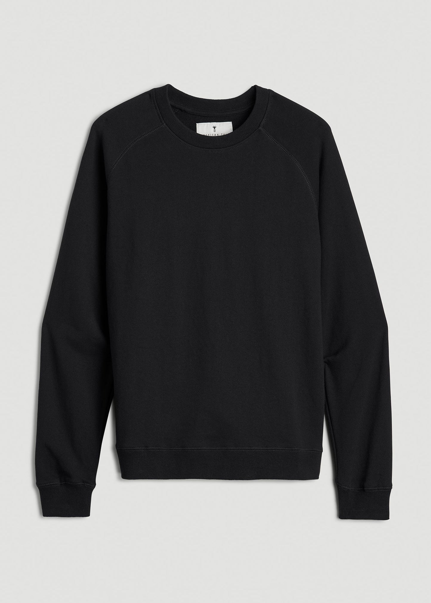 American Tall Women Wearever French Terry Crewneck Sweatshirt for Tall Women in Black