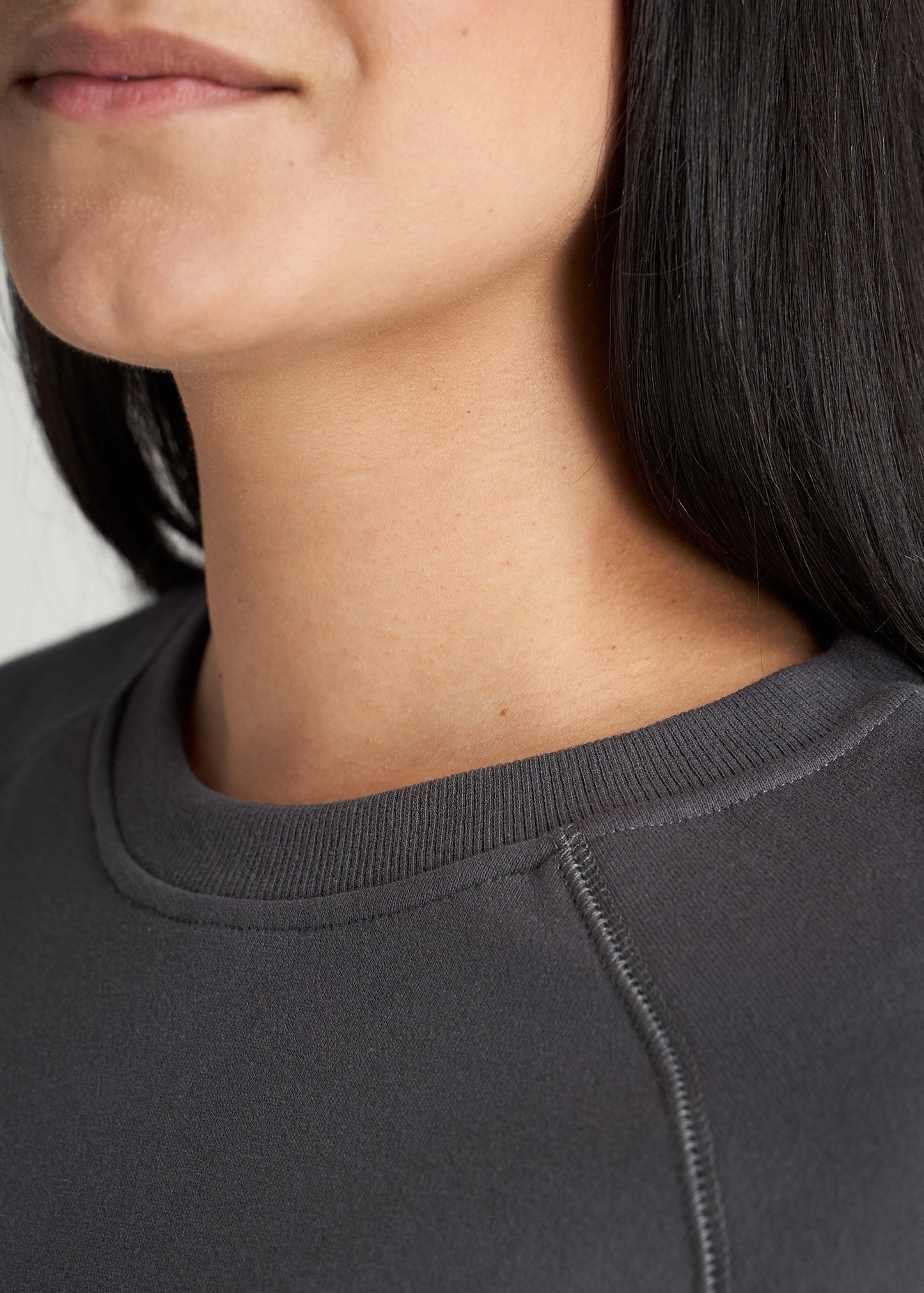 American Tall Women Wearever French Terry Crewneck Sweatshirt for Tall Women in Charcoal