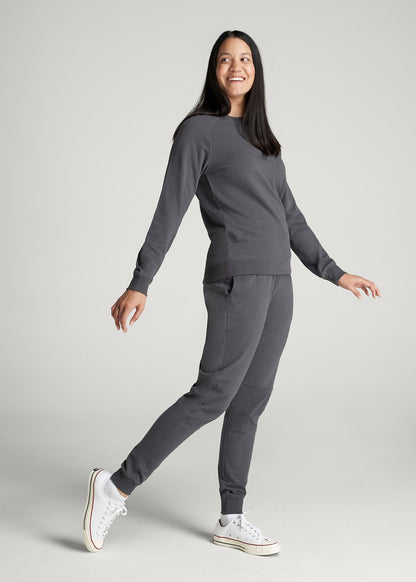 American Tall Women Wearever French Terry Crewneck Sweatshirt for Tall Women in Charcoal